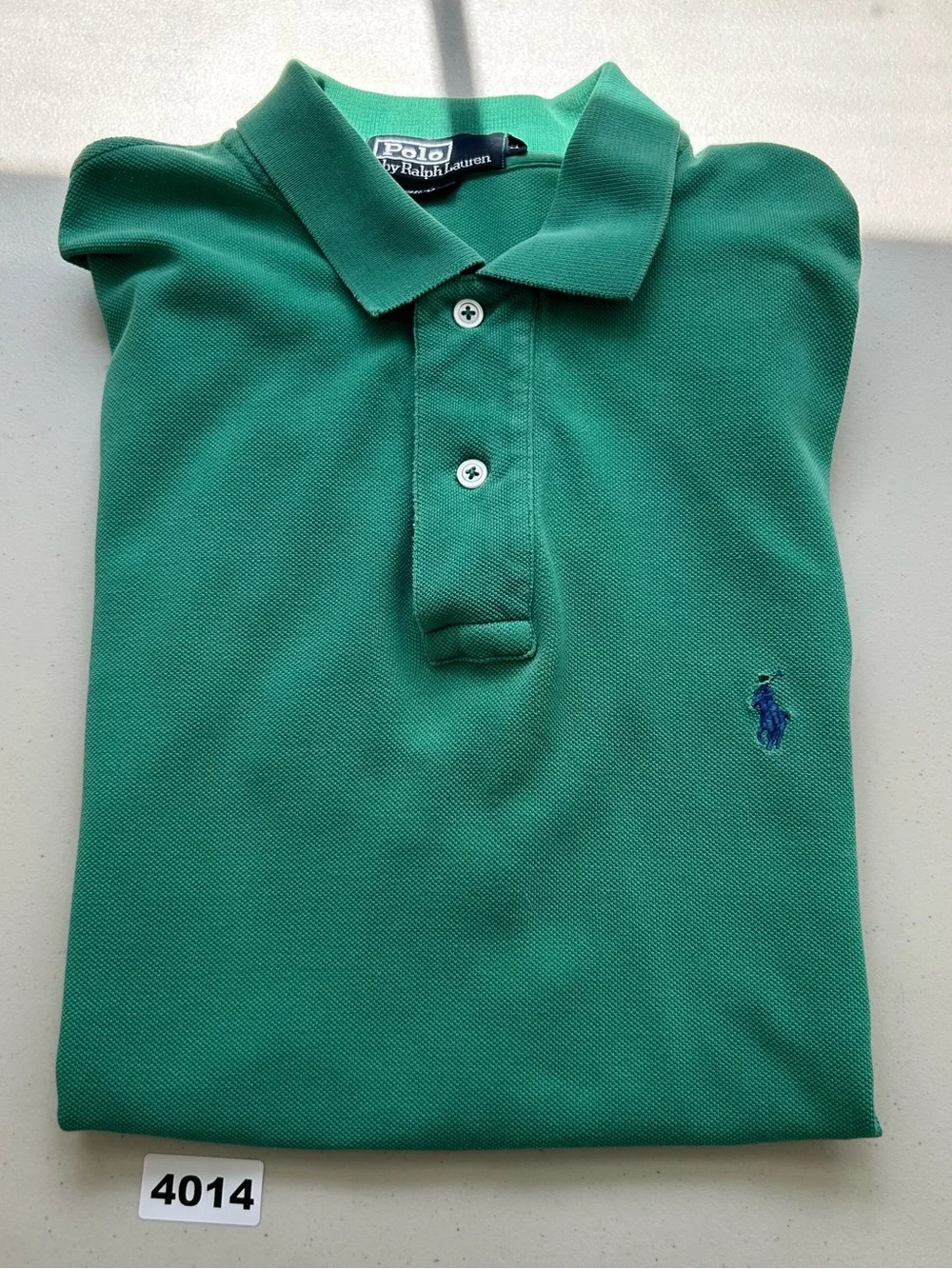 Polo Ralph Lauren Shirt Mens Size Small Green Cotton Hi Low Hem Short Sleeve